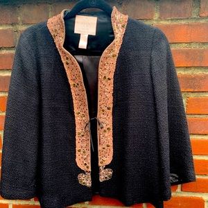 Beaded lapel jacket